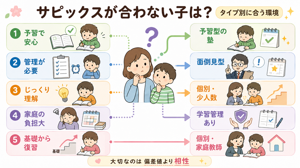 サピックスが合わない子には、どんな塾が向く？