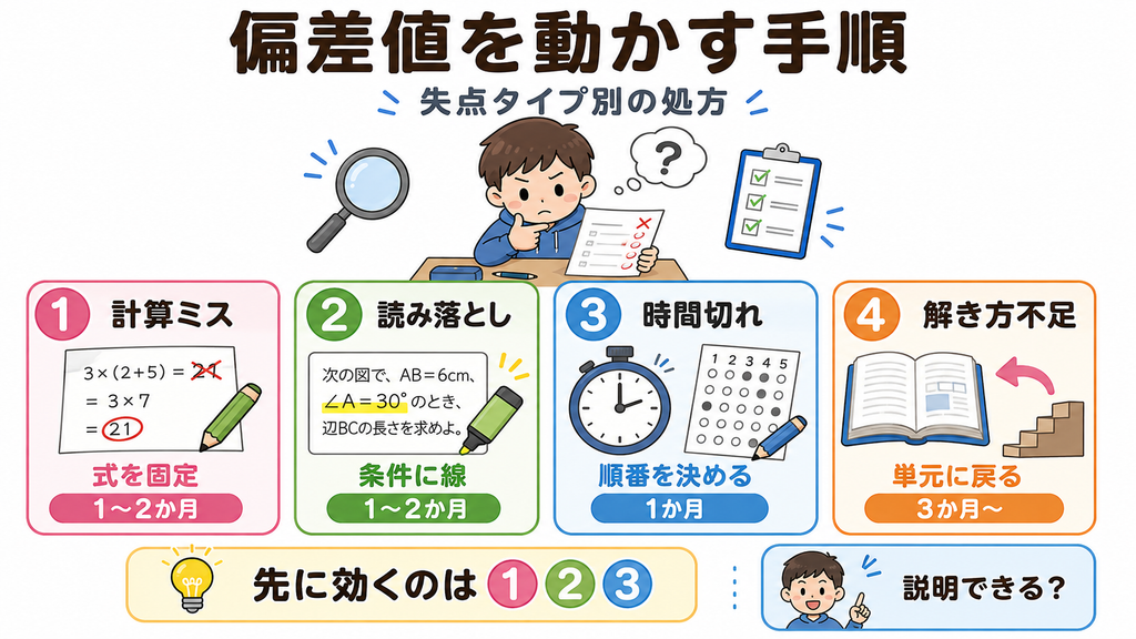 偏差値を動かす手順|失点タイプ別の処方