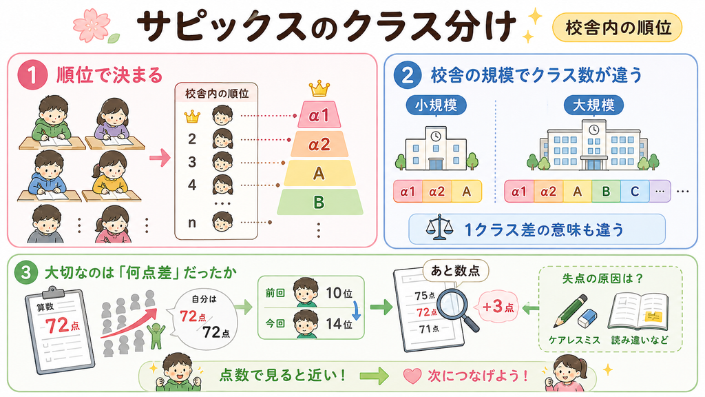 サピックスのクラス分けの仕組み