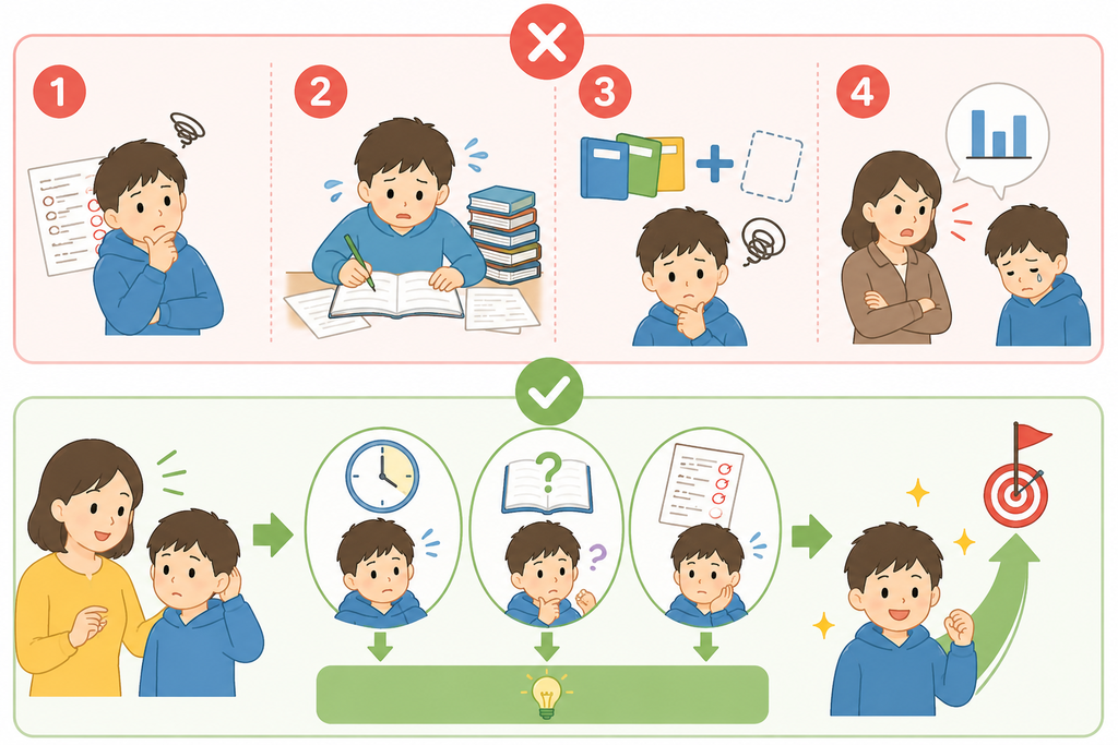 公開模試の結果が悪かったときにやってはいけない4つのこと