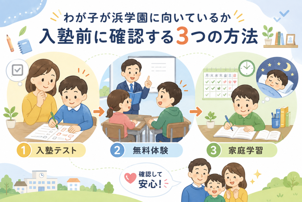 alt="わが子が浜学園に向いているか入塾前に確認する3つの方法"