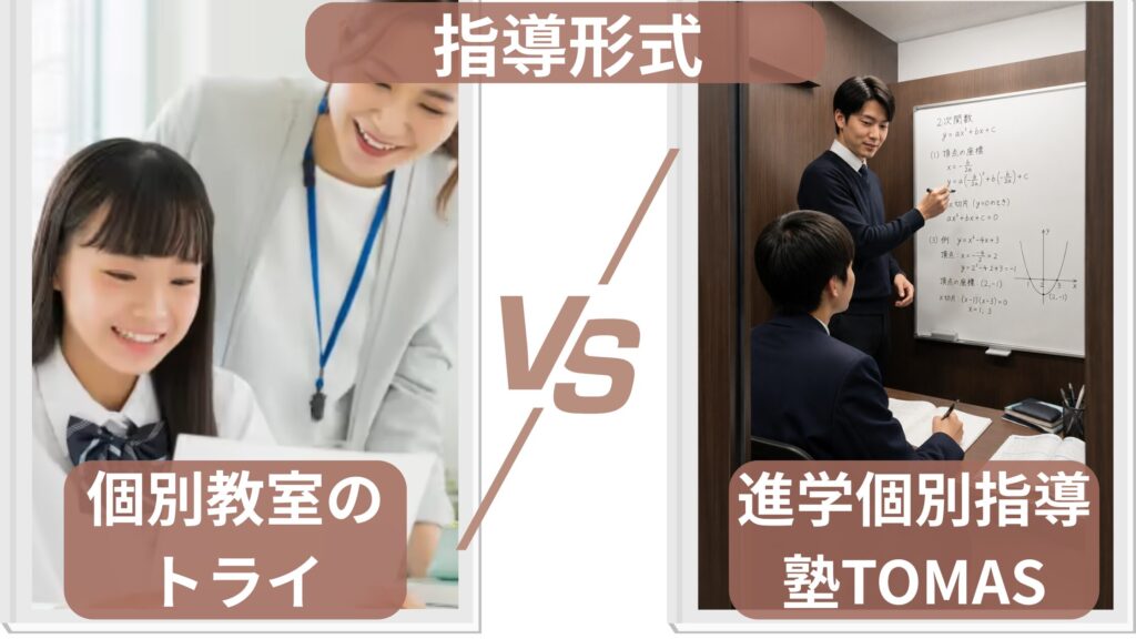 指導形式の違い｜どちらも完全マンツーマンだが授業スタイルが違う