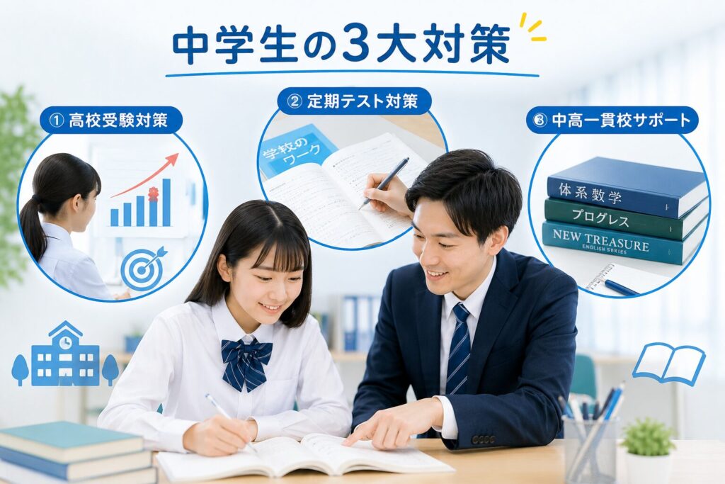 中学生の多様なニーズに応える！個別教室のトライで人気の3大対策