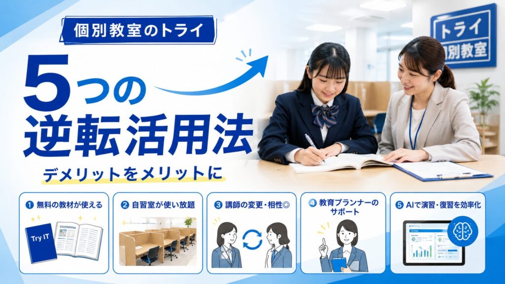 個別教室のトライのデメリットを100%メリットに変える5つの逆転活用法