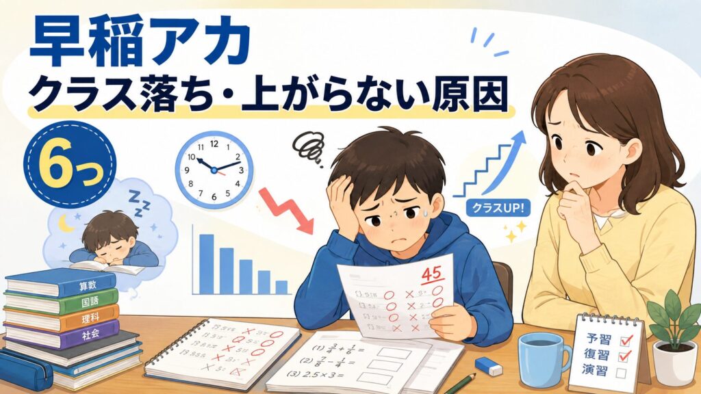 早稲田アカデミーでクラス落ち・上がらない6つの原因