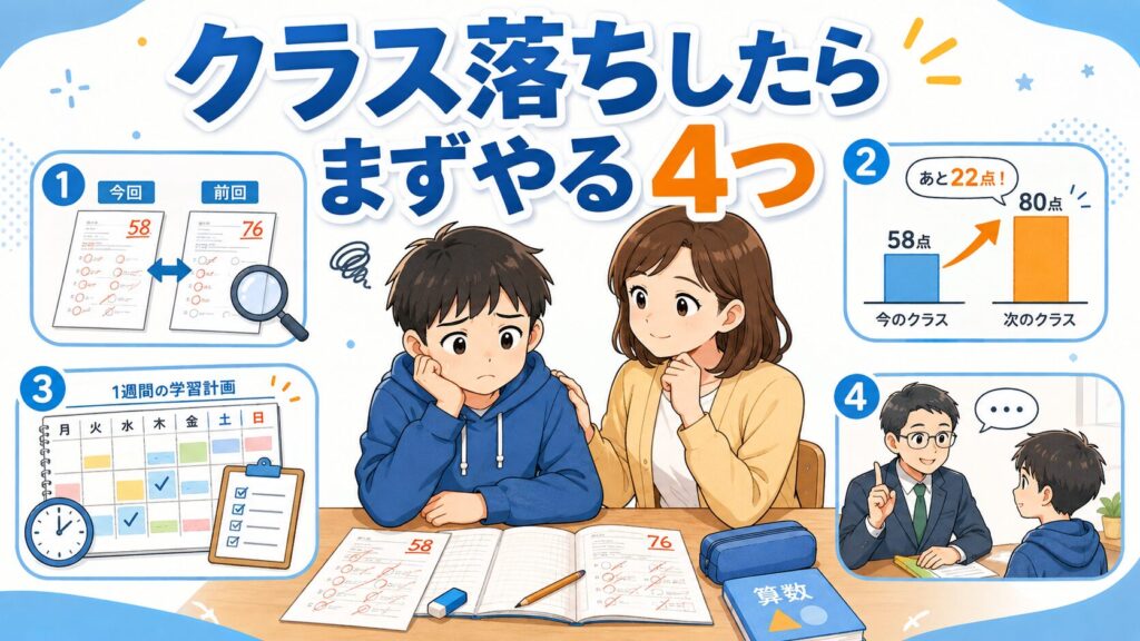 クラス落ちしたときに最初にやるべきこと4点