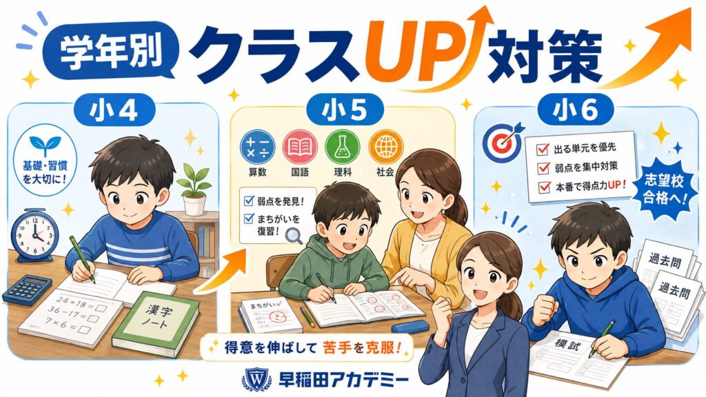 学年別|クラス落ち・上がらないときの対策