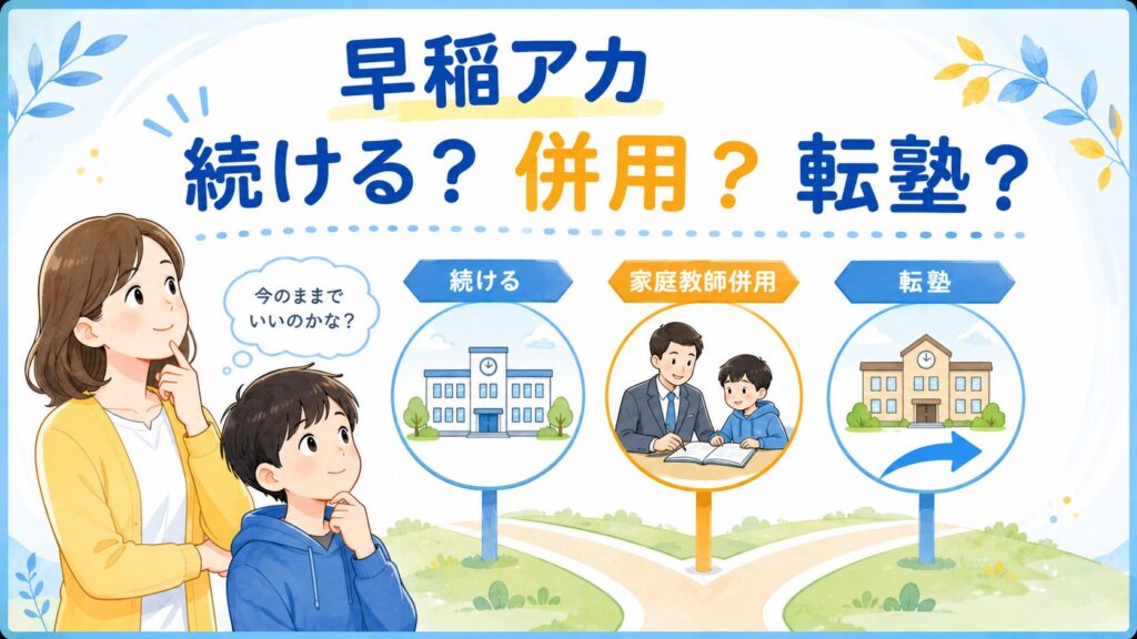 早稲アカを続ける?家庭教師を併用する?転塾する?