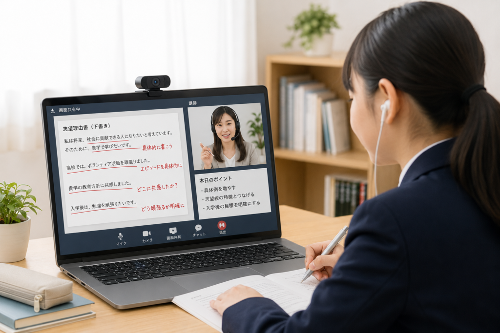 画面越しの添削・面接練習は実際どうなのか