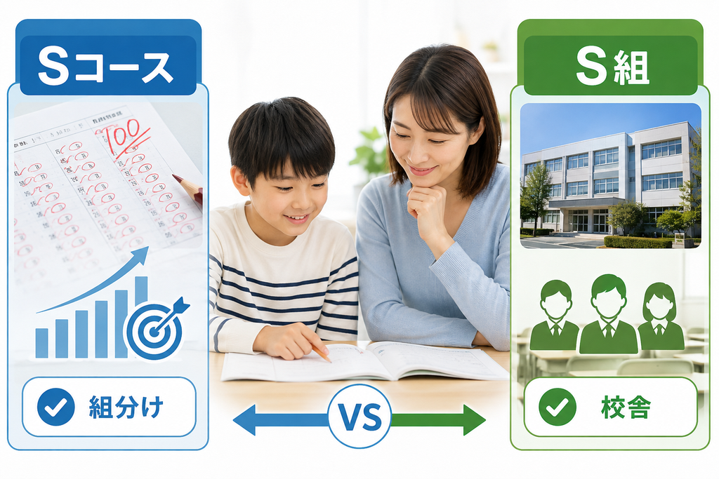 四谷大塚Sクラス・Sコースの基準|組分けテストと校舎基準の違い