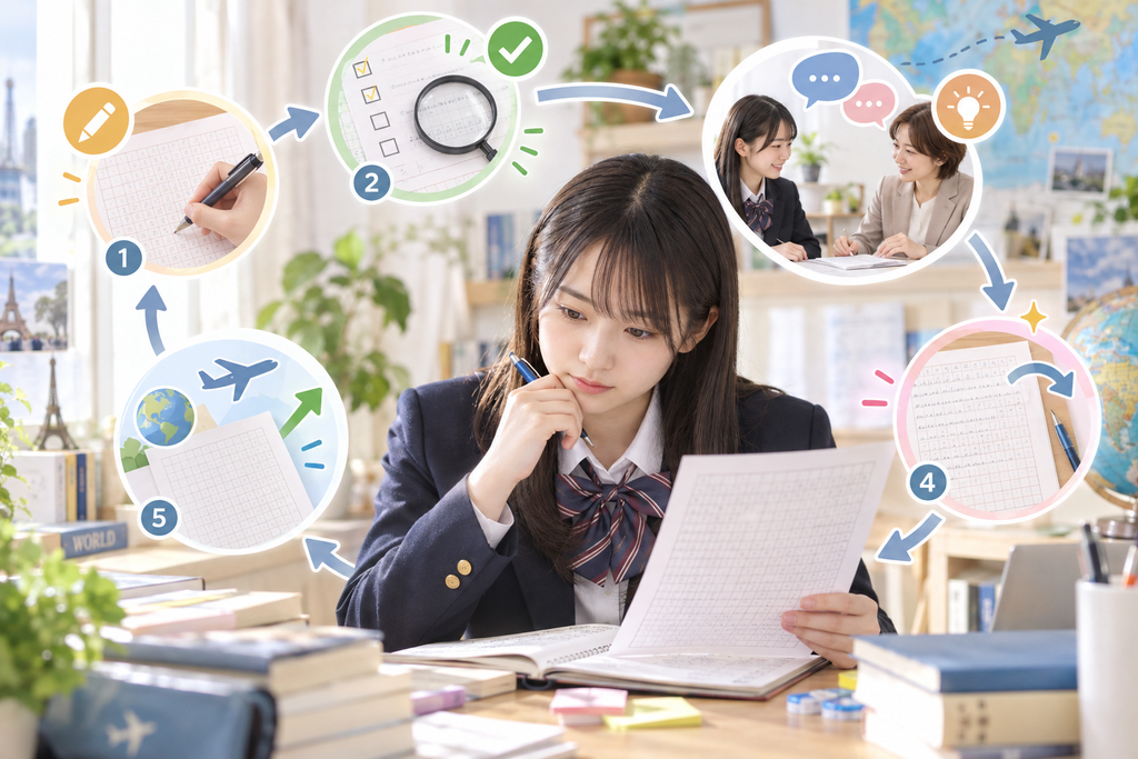 添削は、書き直しと初見問題への応用までを一組にする